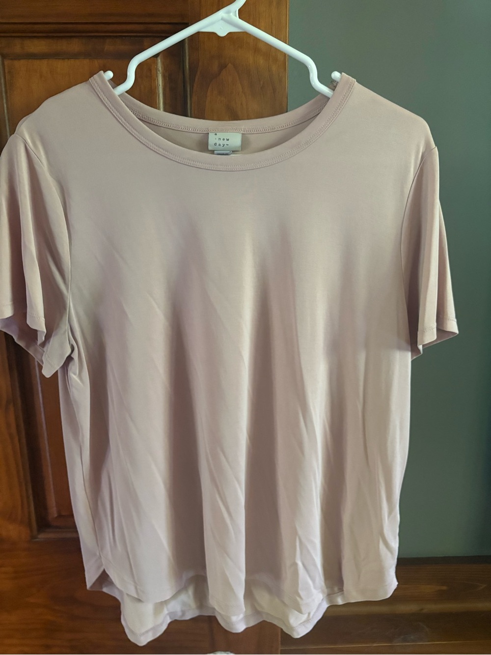 a new day Soft Crewneck Tee in Light Pink
